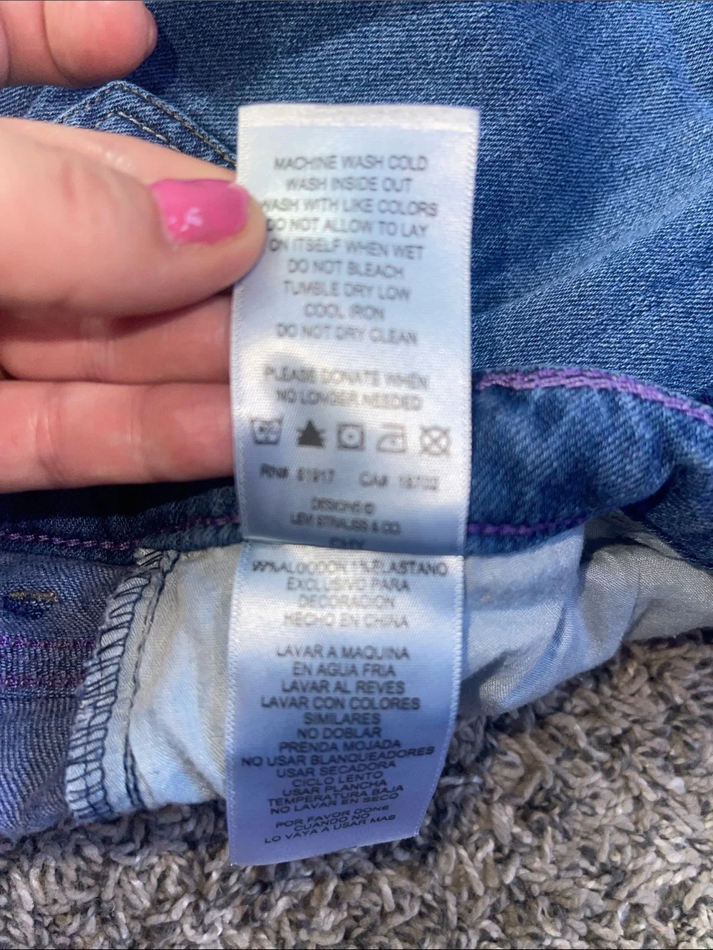Girls Levis Denim Leggings girls size 14 regular adjustable waist skinny jeans